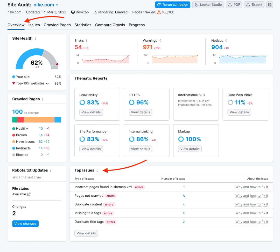 free website seo audit